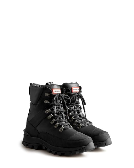 HUNTER Insulated Commando Boot in Black Lyst