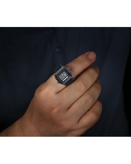 Breed Black Austin Lcd Silicone Ring Watch for men