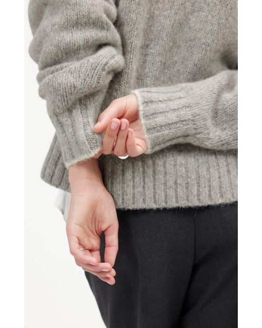 Madewell Gray Chunky Alpaca Blend Turtleneck Sweater