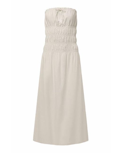 Onia Air Linen Smocked Maxi Dress in White | Lyst Onia Air Linen Smocked Maxi Dress in White | Lyst