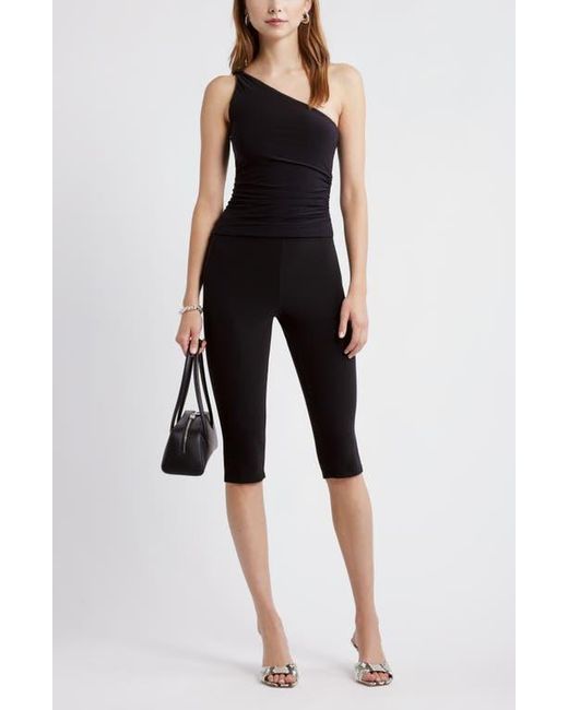 Open Edit Black Twist One-Shoulder Top