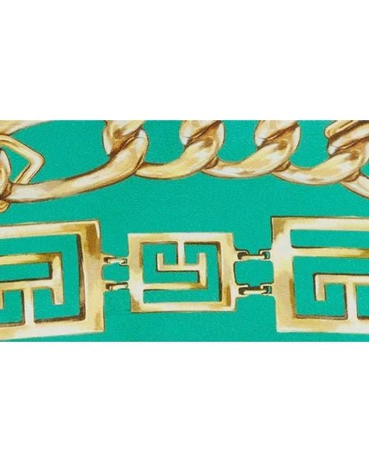 Balmain Green Foulard Print Long Sleeve Body-Con Minidress