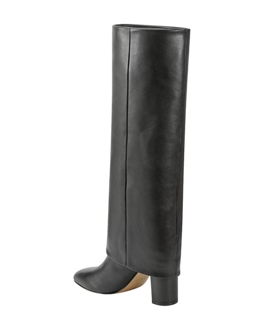 Marc Fisher Black Leina Foldover Shaft Pointed Toe Knee High Boot