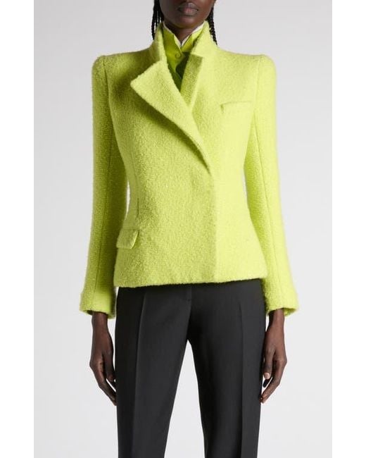 Tom Ford Green Sequin Tweed Double Breasted Jacket