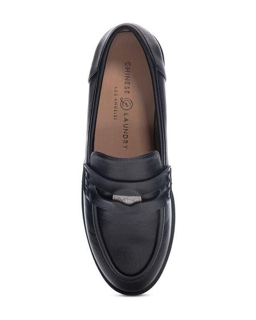 Chinese Laundry Blue Porter Platform Penny Loafer