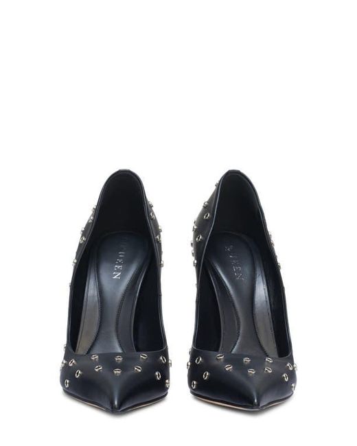 McQueen Blue Grommet Pointed Toe Pump