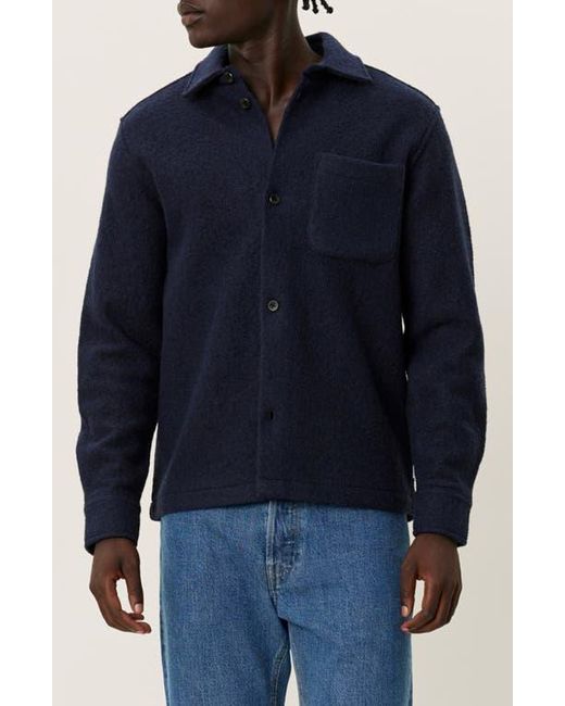 Les Deux Blue Kaleb Bouclé Shirt Jacket for men