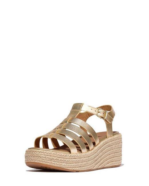 Fitflop Metallic Espadrille Platform Wedge Sandal