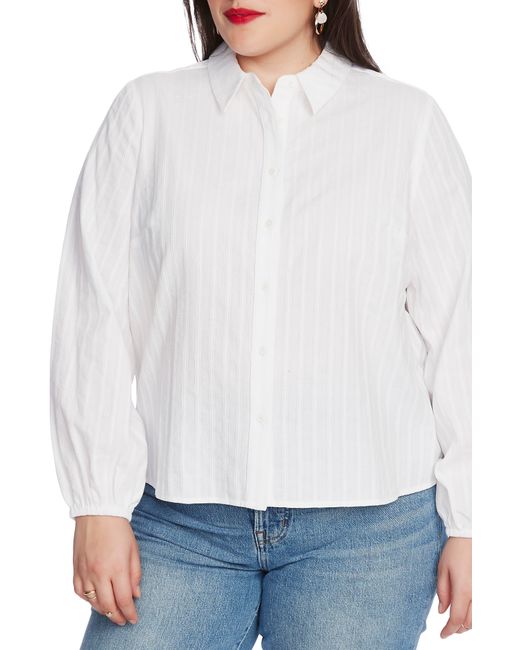 Court & Rowe White Stripe Textured Shirt