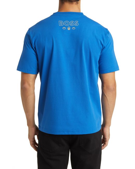 Boss Blue X Nfl Stretch Cotton Graphic T-shirt for men