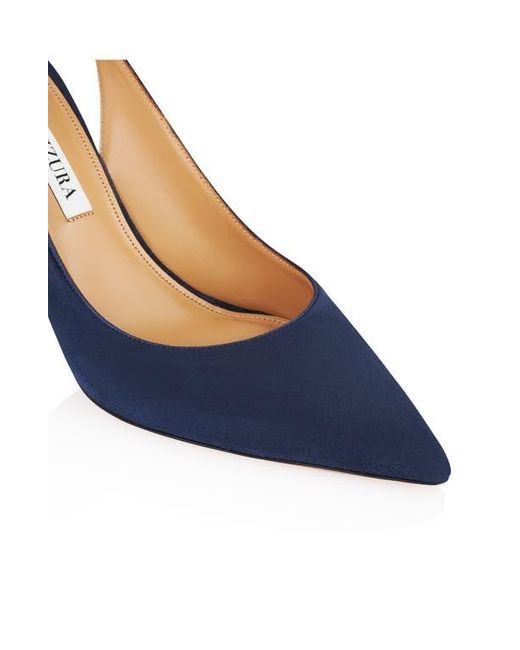 Aquazzura Blue Bow Tie Pointed Toe Pump