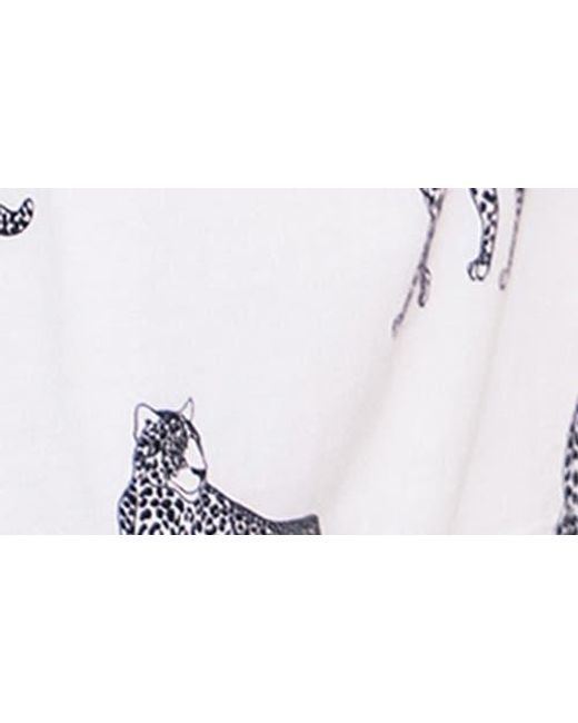 Petite Plume White Panthere De Paris Pima Cotton Robe