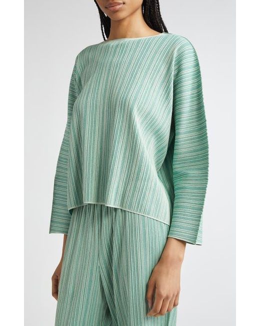 Pleats Please Issey Miyake Green A-Poc Pleated Top