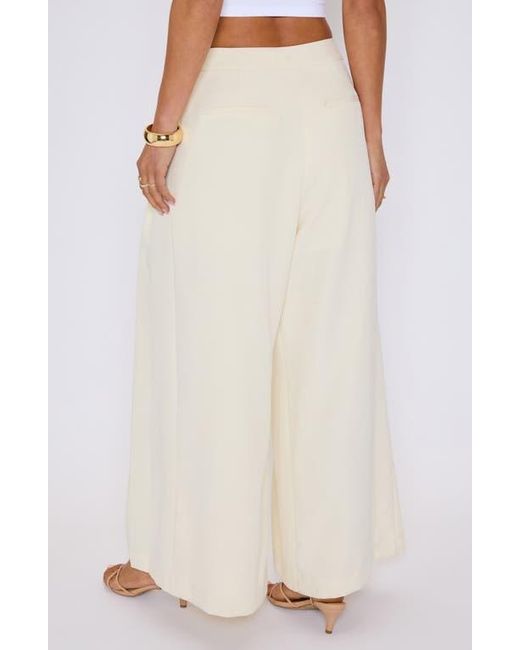 Vici Collection White Pleated Wide Leg Pants
