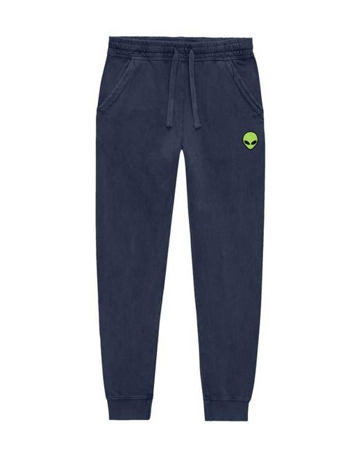 Alix Blue Alien Midweight Fleece Washed Jogger Pant for men