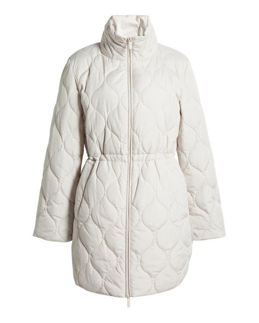 Zella White Skyline Longline Quilted Jacket