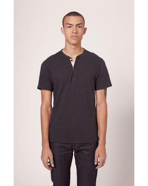 Rag & Bone Black Classic Short Sleeve Henley for men