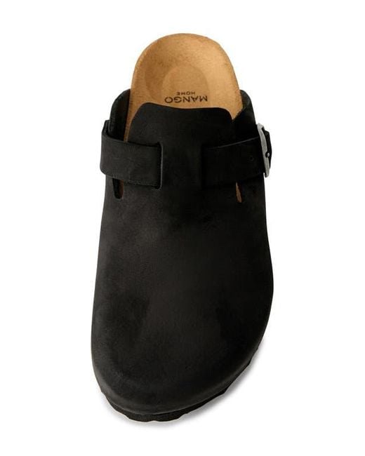 Mango Black Leather Clog
