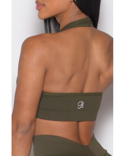 Bombshell Sportswear Green Rib Backless Bra