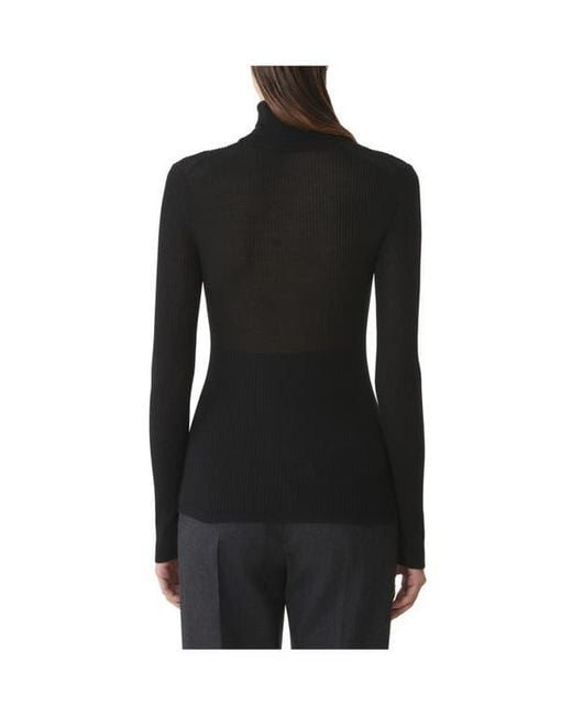Lanvin Black Merino Wool And Silk Turtleneck Sweater