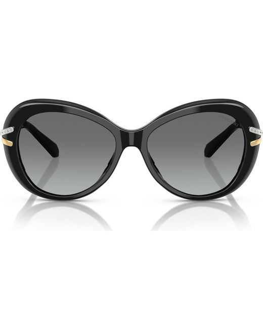 Swarovski Gray 56Mm Butterfly Sunglasses for men