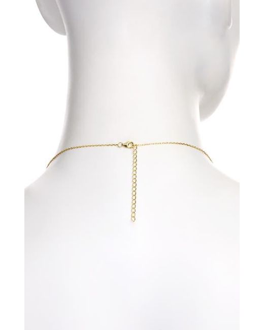 ATHRA LUXE Metallic Cubic Zirconia Bow Initial Pendant Necklace