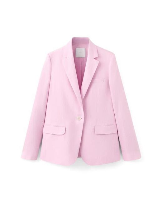 Mango Pink Linen Suit Blazer