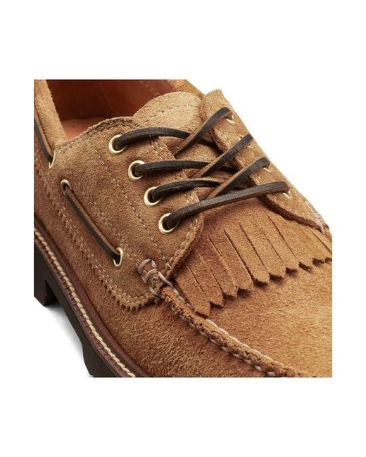 G.H.BASS Brown Ranger Camp Kiltie Moc Toe Lug Loafer for men