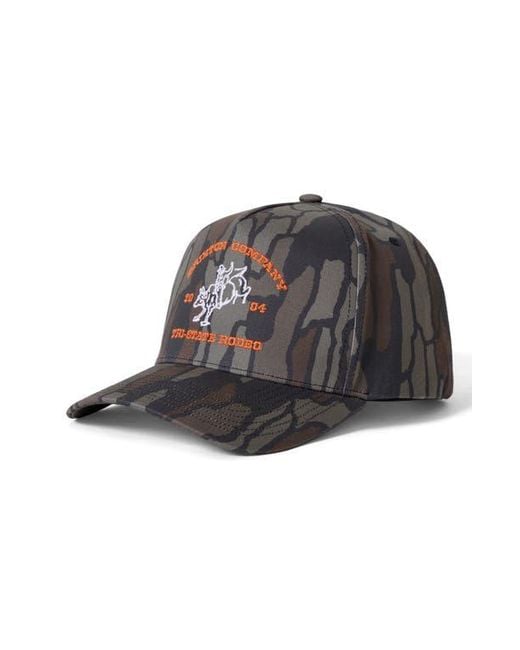 Brixton Danforth Logo Embroidered Snapback Baseball Cap in Black