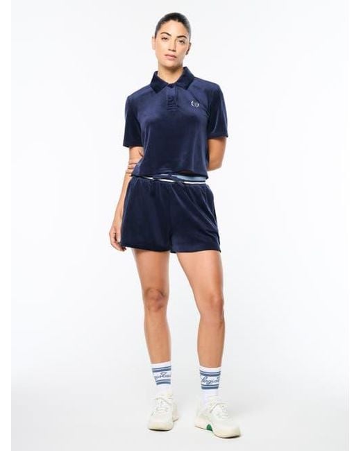 Sergio Tacchini Blue Adele Velour Polo