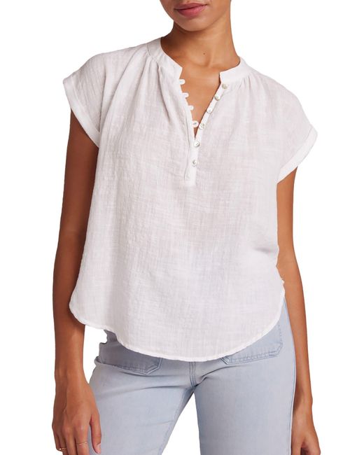Bella Dahl Cap Sleeve Woven Shirt in White | Lyst