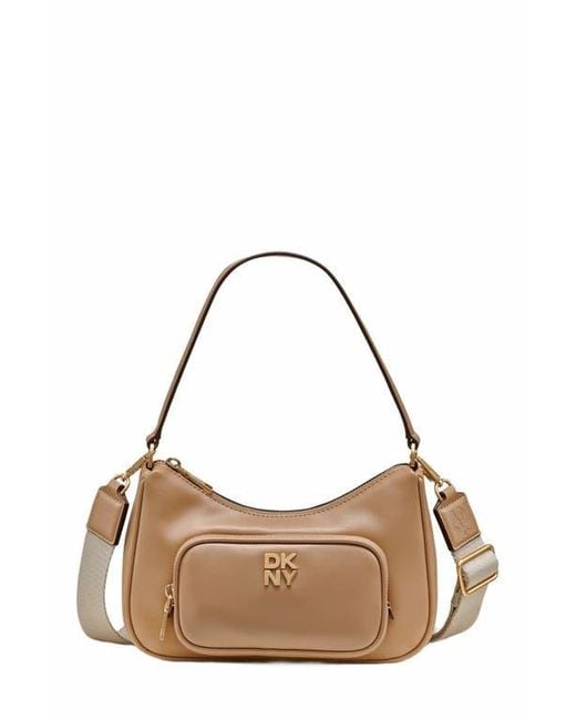 DKNY Brown Philo Top-Zip Shoulder Bag