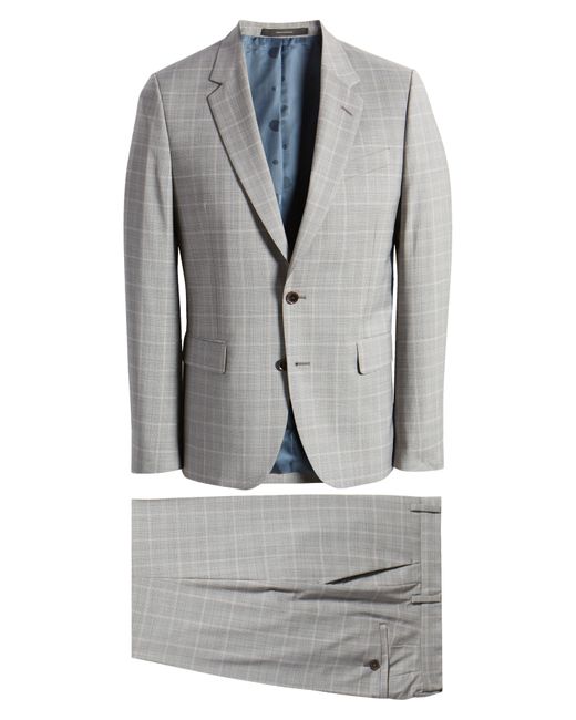 Paul Smith Gray Tailored Fit Plaid Wool Suit for men