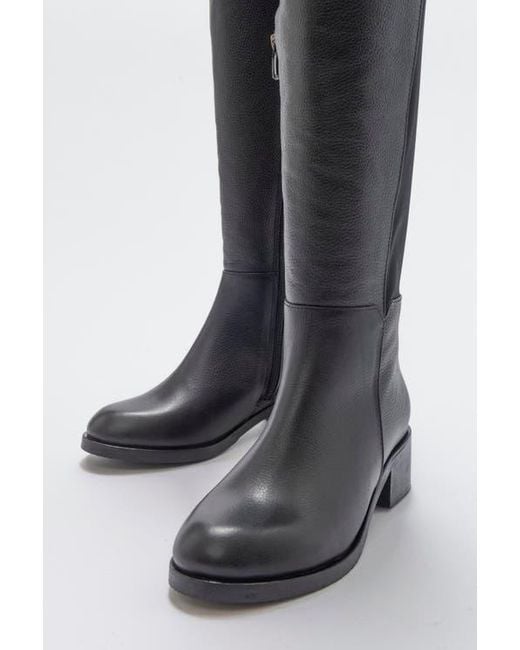 Forever & Always Shoes Black Cassie Leather Knee High Boot