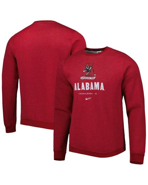 Nike Alabama Tide Vault Stack Club Fleece Pullover Sweatshirt At ...