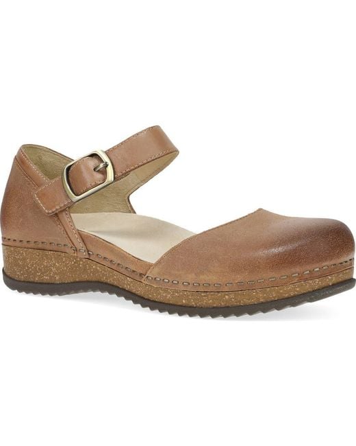 Dansko Metallic Mae Ankle Strap Platform Clog