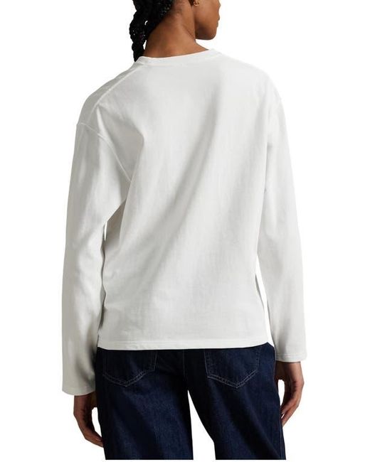 Polo Ralph Lauren White Long Sleeve Cotton Jersey T-Shirt