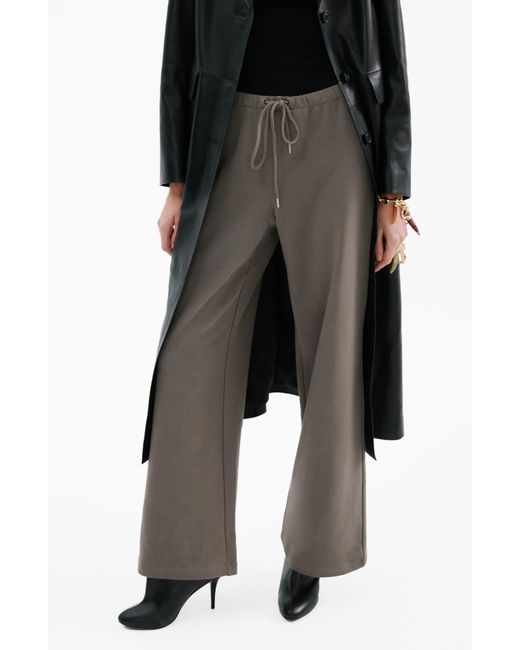 Mango Black Drawstring Waist Cotton Sweatpants
