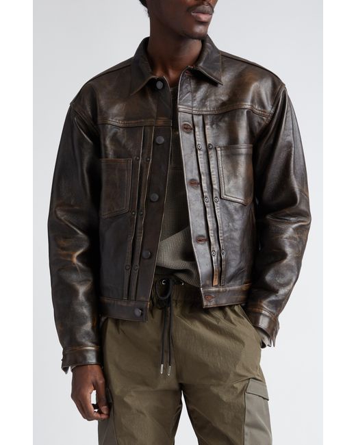 John Elliott Black Thumper Type Ii Leather Jacket for men