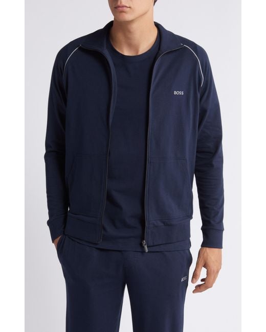 Boss Blue Mix Match Zip Jacket for men