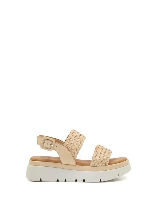 Dune Natural Lorris Slingback Platform Sandal