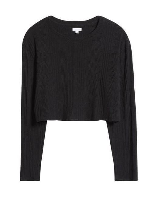 Andine Black Maeve Palermo Rib Long Sleeve Crop Top