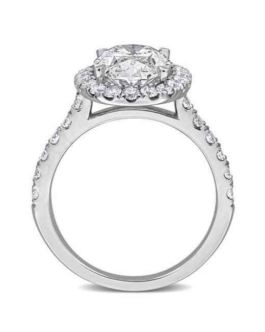 Julianna B Metallic 3-7/Ctw Lab-Grown Diamond Oval Halo Ring 14K