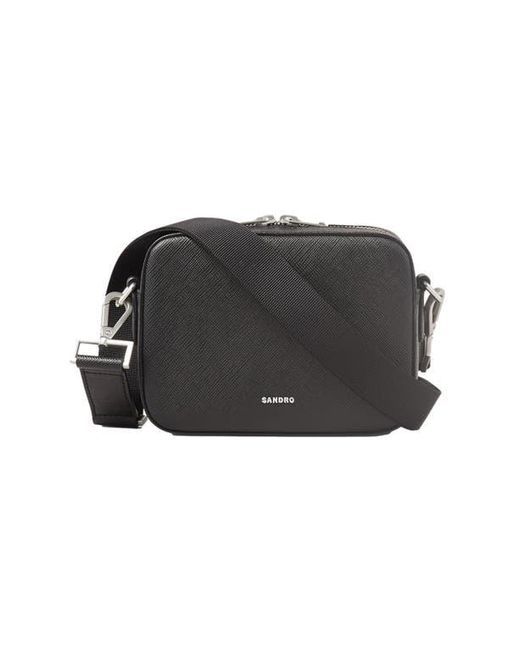 Sandro Black Small Reconstituted Leather Bag for men