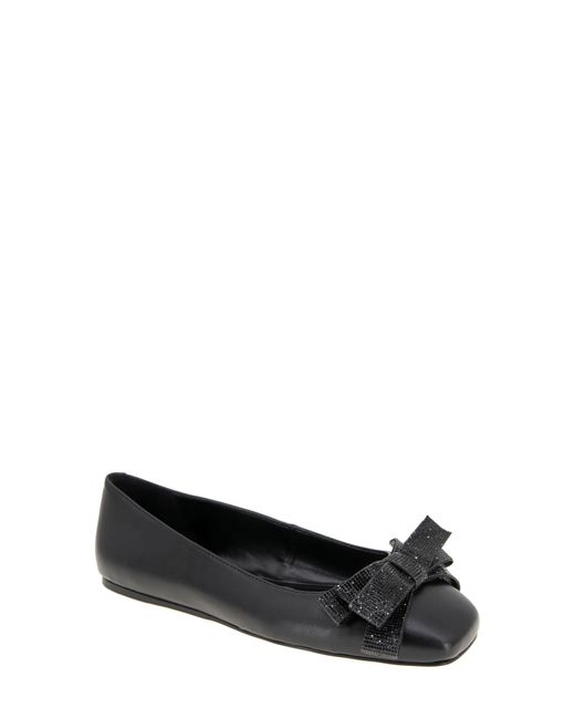 BCBGMAXAZRIA Black Haniba Bow Flat