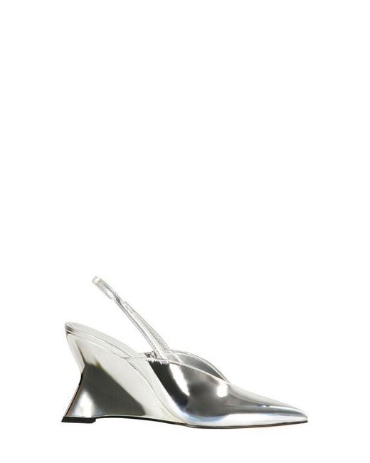 Katy Perry White The Trendygurl Slingback Pointed Toe Wedge Sandal