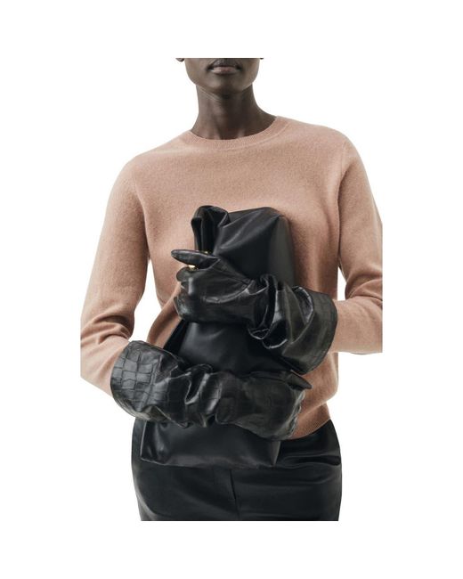 Mango Black Crewneck Cashmere Sweater