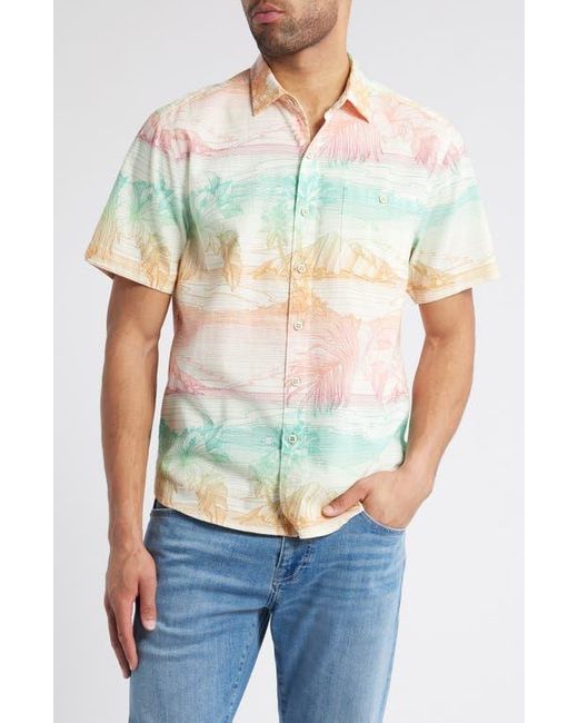 Tommy Bahama Green Nova Wave Corsica Coast Short Sleeve Cotton Blend Seersucker Button-Up Shirt for men