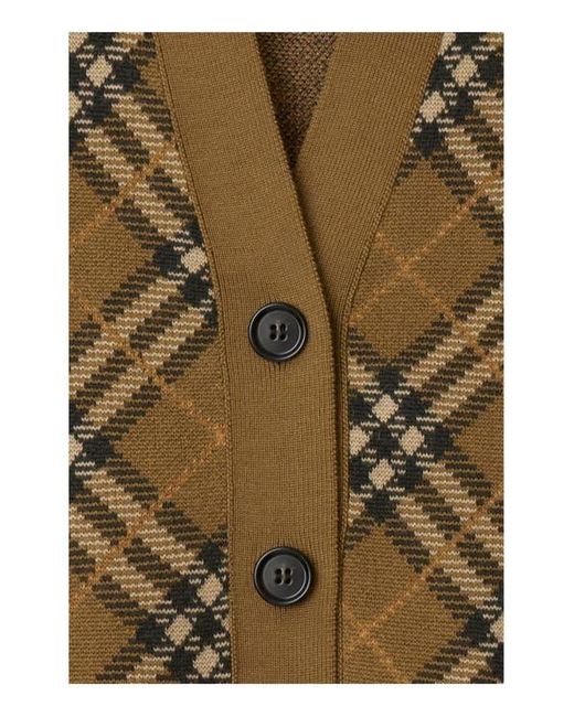 Burberry Black Check Wool Mohair Blend Cardigan