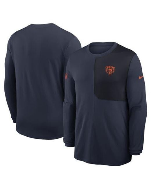 Nike Blue Chicago Bears Sideline Coach Uv Performance Long Sleeve T-Shirt for men